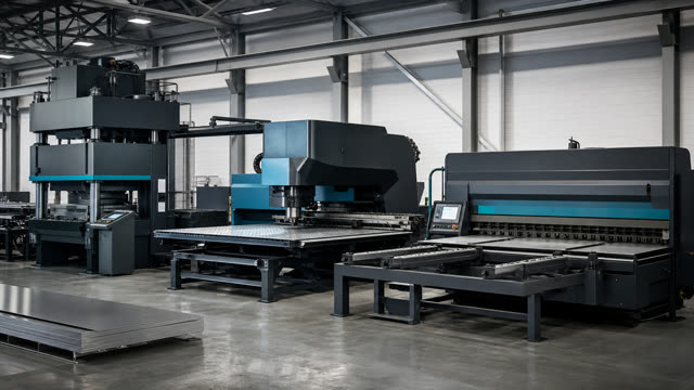 Hydraulic, punching and shearing production cell