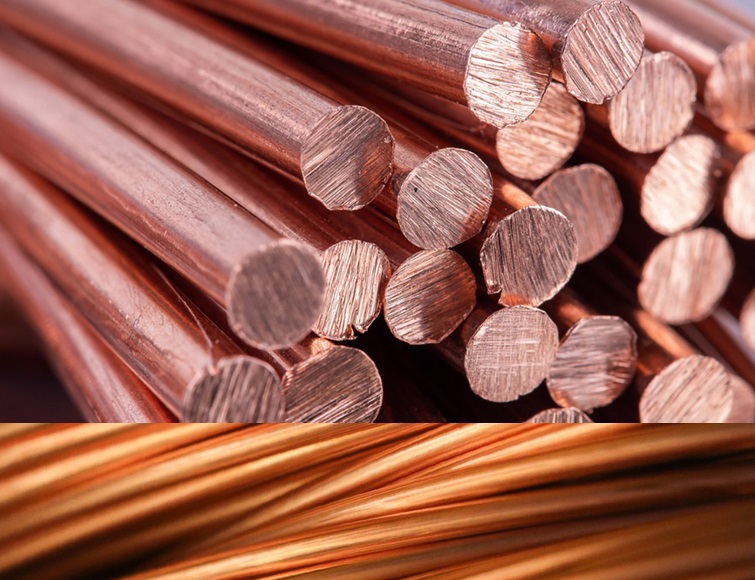 Copper rods and wire