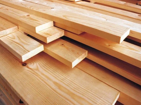 Stacked timber boards